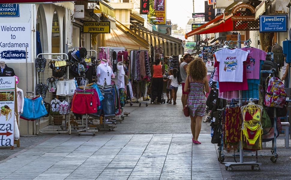 Tourist street in Kardamena, Kos