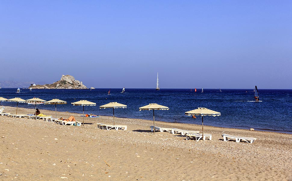 Beach in Kamari Kefalos