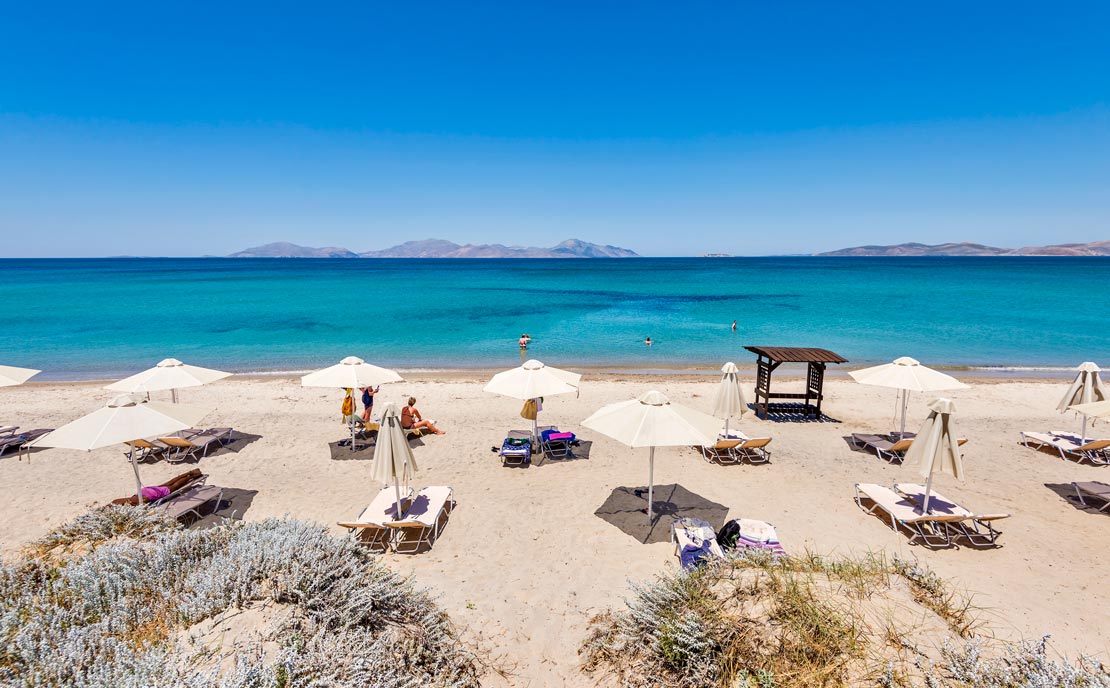 Sandy beach at Gaia Palace Hotel