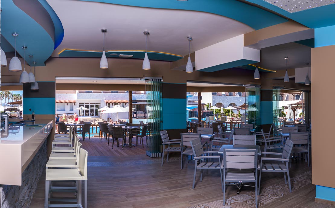Spacious bar at Gaia Village Hotel