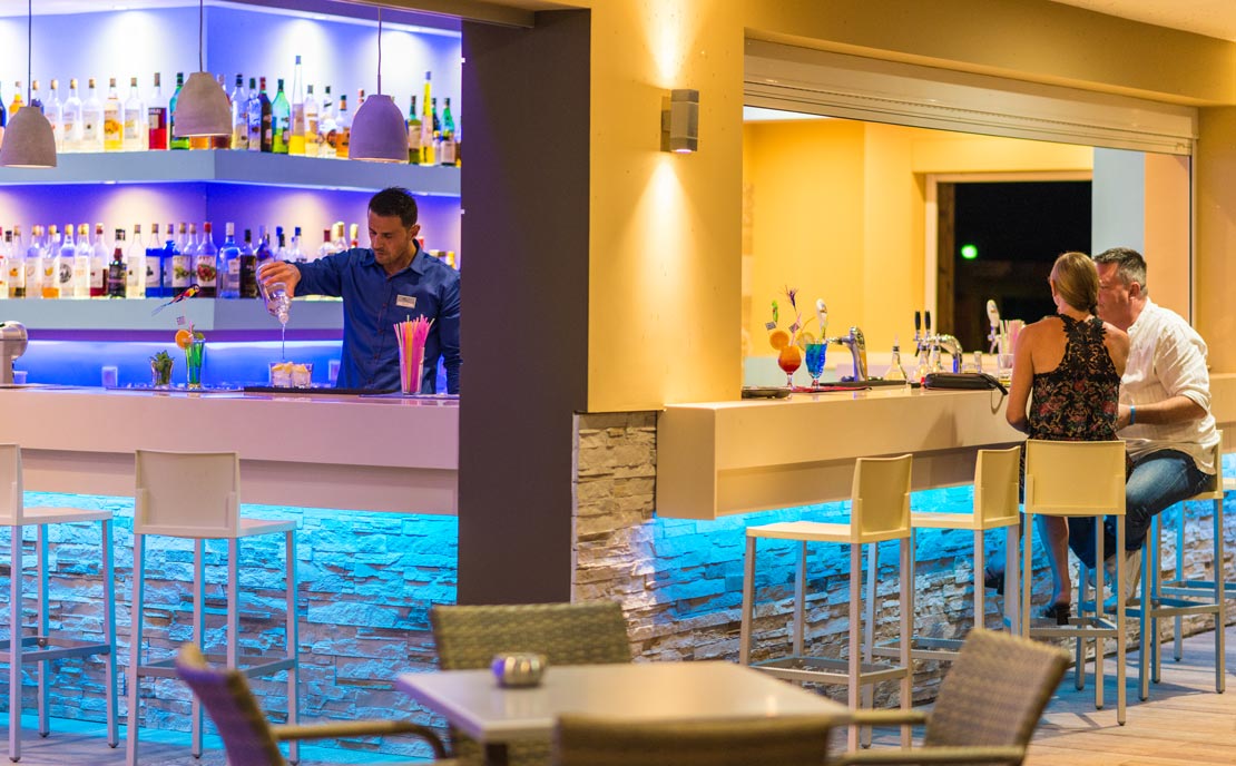 Enjoying a cocktail at Gaia Village Hotel 