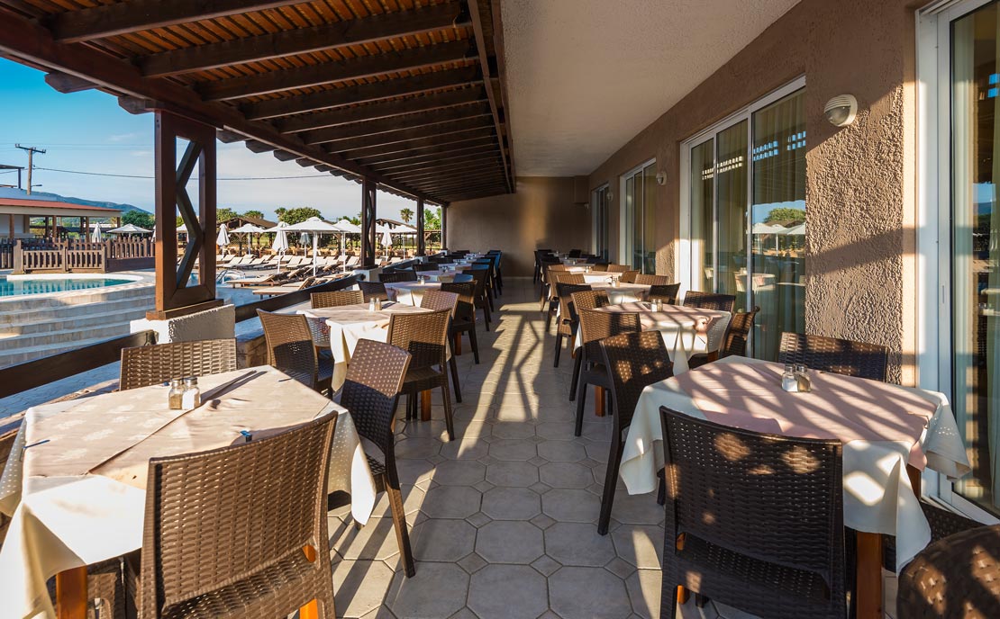 Restaurant terrace at Gaia Village Hotel